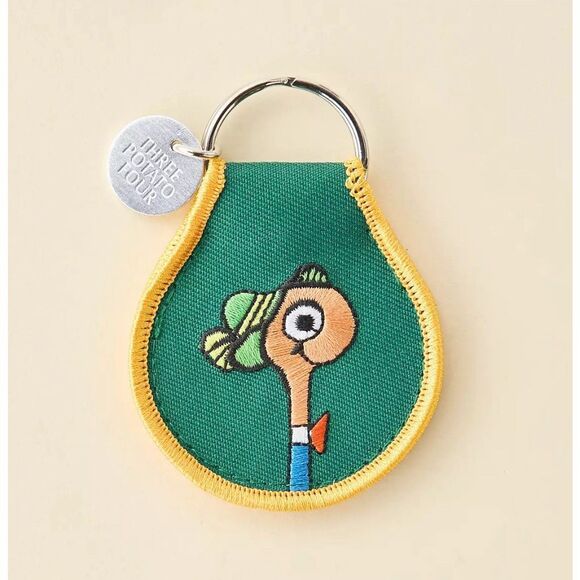 Three Potato Four X Richard Scarry Lowly Worm Patch Embroidered Keychain - Picture 1 of 4